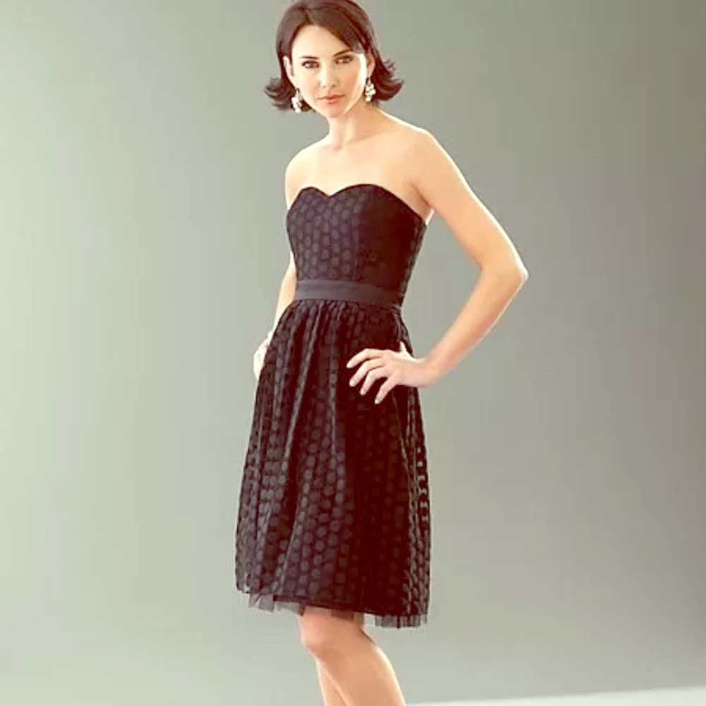 White House black market Polka Dot strapless sz6